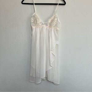 White Babydoll Slip Dress/Lingerie, Jonquil by Diane Samandi